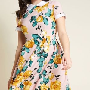 Smak Parlour Pink Dress with Peter Pan Collar